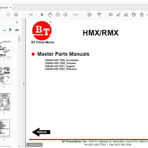 BT Prime-Mover HMX/RMX Master Parts Manual - PDF DOWNLOAD