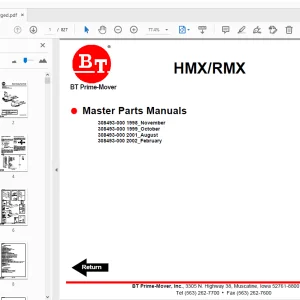 BT Prime-Mover HMX/RMX Master Parts Manual - PDF DOWNLOAD