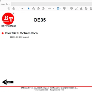 BT Prime-Mover OE35 Electrical Schematics Manual - PDF