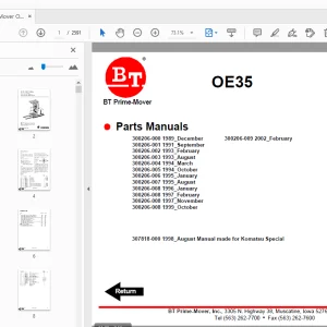 BT Prime-Mover OE35 Parts Manual - PDF DOWNLOAD