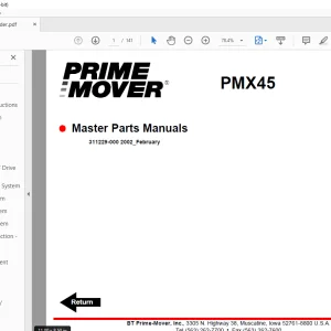 BT Prime-Mover PMX45 Electric Low Lift Pallet Truck Quality Parts Manual
