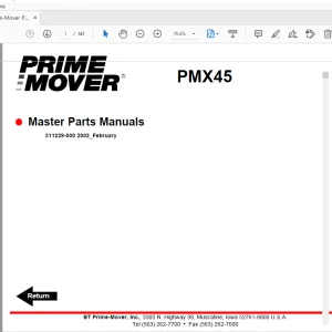 BT Prime-Mover PMX45 Master Parts Manual - PDF DOWNLOAD
