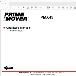 BT Prime-Mover PMX45 Operator’s Manual - PDF DOWNLOAD