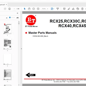 BT Prime-Mover RCX25,RCX30C,RCX30,RCX35,RCX40,RCX45,RCX50 Parts Manual - PDF