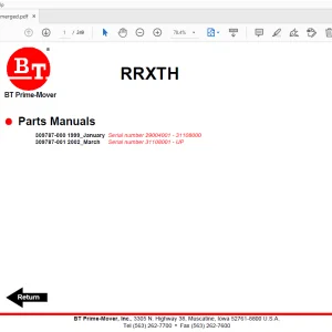 BT Prime-Mover RRXTH Parts Manual - PDF DOWNLOAD