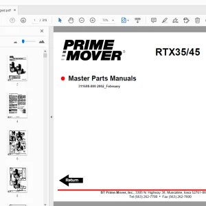 BT Prime Mover RTX35/45 Master Parts Manual - PDF DOWNLOAD