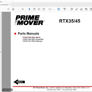 BT Prime Mover RTX35/45 Parts Manual - PDF DOWNLOAD