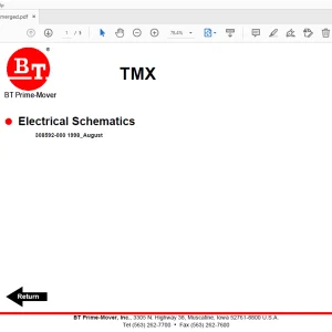 BT Prime-Mover TMX Electrical Schematics Manual - PDF DOWNLOAD