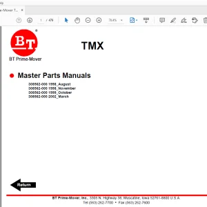 BT Prime-Mover TMX Master Parts Manual - PDF