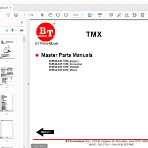 BT Prime-Mover TMX Master Parts Manual - PDF DOWNLOAD