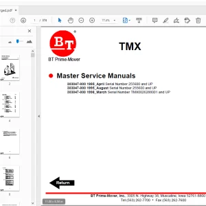 BT Prime-Mover TMX Master Service Manual - PDF DOWNLOAD