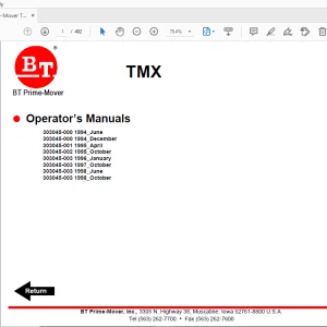 BT Prime-Mover TMX Operator’s Manual - PDF DOWNLOAD