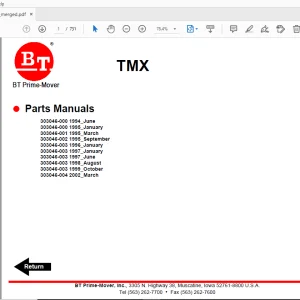 BT Prime-Mover TMX Parts Manual - PDF DOWNLOAD
