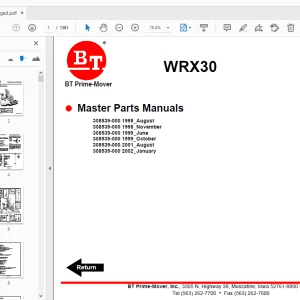 BT Prime-Mover WRX Master Parts Manual - PDF DOWNLOAD