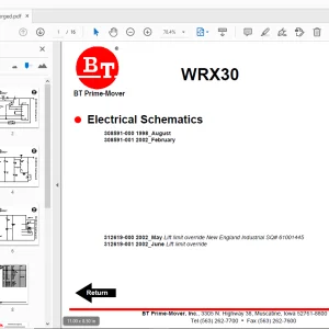 BT Prime-Mover WRX30 Electrical Schematics Manual - PDF DOWNLOAD