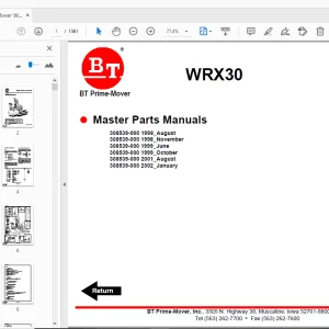 BT Prime-Mover WRX30 Master Parts Manual - PDF DOWNLOAD