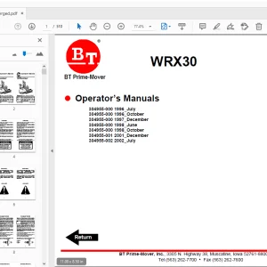 BT Prime-Mover WRX30 Operator’s Manual - PDF DOWNLOAD