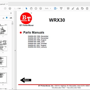 BT Prime-Mover WRX30 Parts Manual - PDF DOWNLOAD