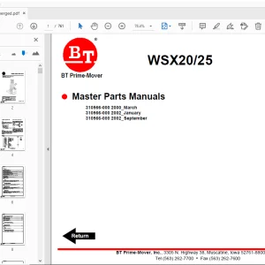 BT Prime-Mover WSX20/25 Master Parts Manual - PDF DOWNLOAD