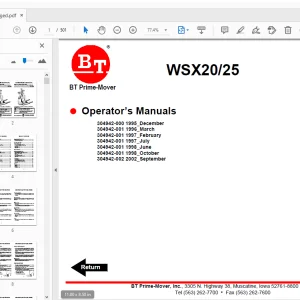 BT Prime-Mover WSX20/25 Operator’s Manual - PDF