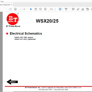 BT Prime-Mover WSX20/25 Electrical Schematics Manual - PDF DOWNLOAD