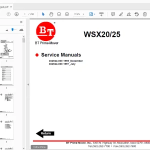 BT Prime-Mover WSX20/25 Service Manual - PDF DOWNLOAD