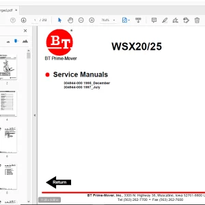 BT Prime-Mover WSX20/25 Service Manual - PDF DOWNLOAD