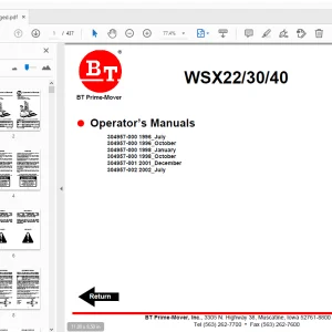 BT Prime-Mover WSX22/30/40 Operator’s Manual - PDF