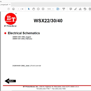 BT Prime-Mover WSX22/30/40 Electrical Schematics Manual - PDF DOWNLOAD
