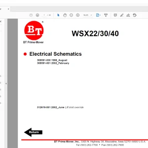 BT Prime-Mover WSX22/30/40 Electrical Schematic Manual - PDF DOWNLOAD