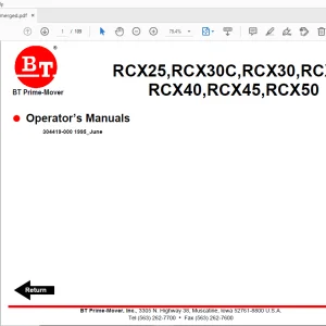 BT RCX25,RCX30C,RCX30,RCX35,RCX40,RCX45,RCX50 Operator’s Manual - PDF