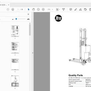 BT SH 800; SH 800E with 1 or 2 extra hydraulic operation parts manual - PDF