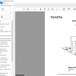 BT Toyota PMO 15 Order Picker Forklift Parts Manual  - PDF DOWNLOAD
