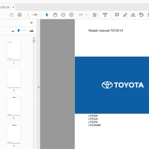 BT TOYOTA LPE200 LPE220 LPE250 LPE340BE Repair Manual - PDF