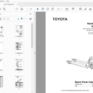 BT Toyota Hand Truck HT 20 L Parts Manual 175560 - PDF