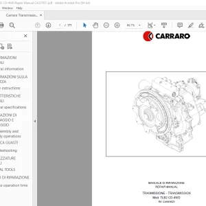 Carraro Transmission TLB2 CD-4WD Repair Manual CA357657 - PDF DOWNLOAD