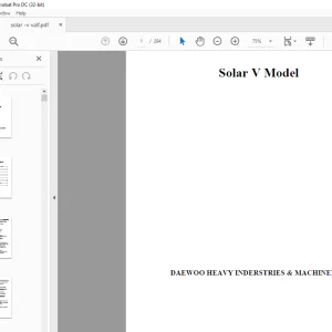 DAEWOO HEAVY INDERSTRIES & MACHINERY Solar V Wheel Loader Shop Manual
