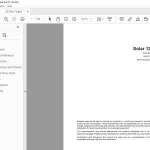 Daewoo Solar 130LC-V Shop Manual 2023-7117E - PDF DOWNLOAD