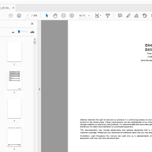 Daewoo Excavator DX480LC DX520LC Shop Manual K1008703E - PDF