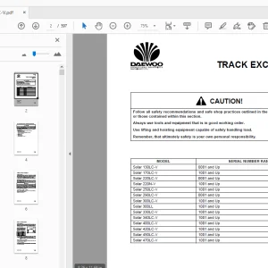 Daewoo Excavator S340LC-V Operation & Maintenance Manual - PDF
