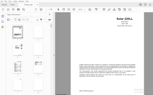 Daewoo Excavator Solar 220LL Shop Manual 2023-7134E - PDF