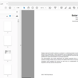 Daewoo Excavator Solar 220LL Shop Manual 2023-7134E - PDF
