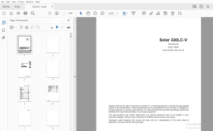 Daewoo Excavator Solar 300LC-V Shop Manual 2023-7135AE - PDF