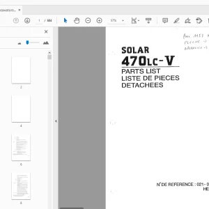 Daewoo Excavators 470LC-V Parts Manual - PDF DOWNLOAD