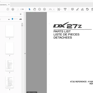 Daewoo Excavators DX 27 Z Parts Manual K1028287AEF - PDF