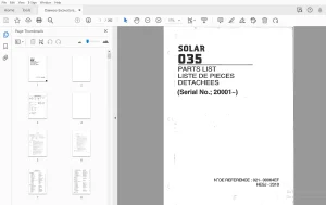 Daewoo Excavators Solar 035 Parts Manual - PDF DOWNLOAD
