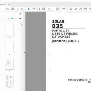 Daewoo Excavators Solar 035 Parts Manual - PDF DOWNLOAD