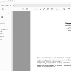 Daewoo Mega 250-V Wheel Excavator Operation & Maintenance Manual