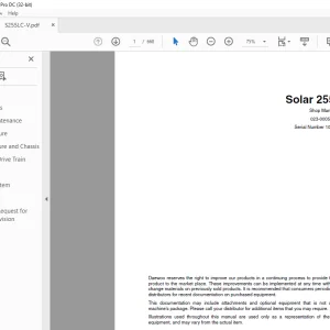 Daewoo Solar 255LC-V  Wheel Loader Shop Manual 023-00057E