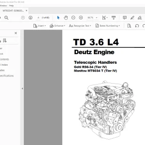 Deutz Engine TD 3.6 L4 Telescopic Handler Parts Manual PDF